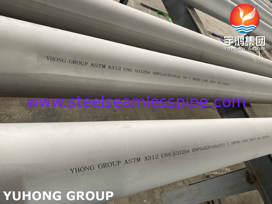 ASTM A312 UNS S31254, 254SMO Duplex Stainless Steel Seamless Pipe Untuk Oil And Gas Plant